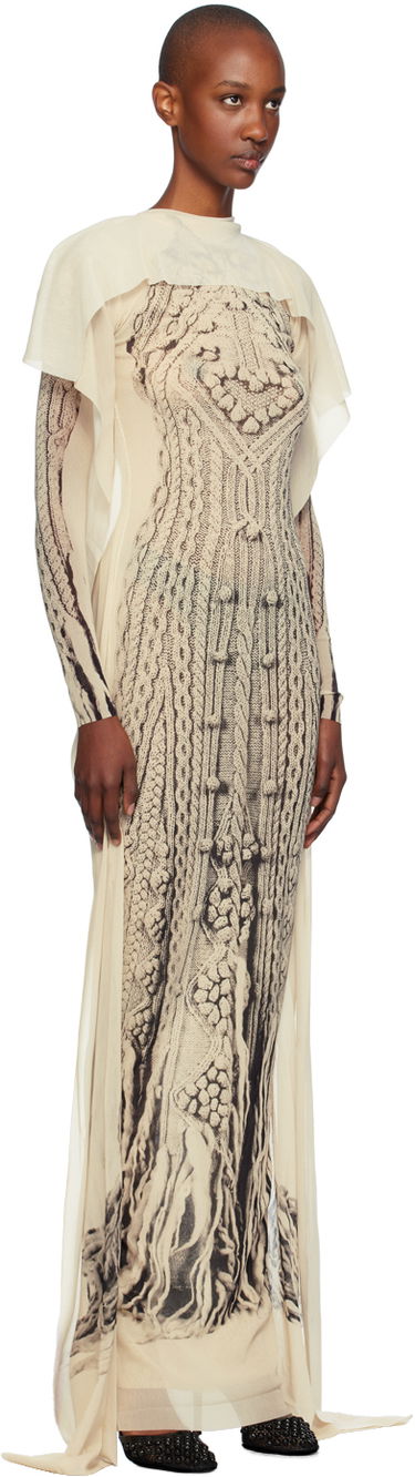Šaty Jean Paul Gaultier Printed Aran Maxi Dress Béžová | 24/31-F-RO197-T562-6900, 1