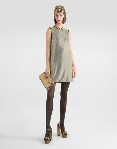 Šaty Dolce & Gabbana Crystal Mesh Dress Metalická | F6TJMZFLSK3S0997, 1