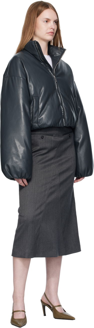 Prešívaná bunda Nanushka Nanushka Lilima Cropped Vegan Leather Puffer Jacket Čierna | NW25PFJK01655, 3