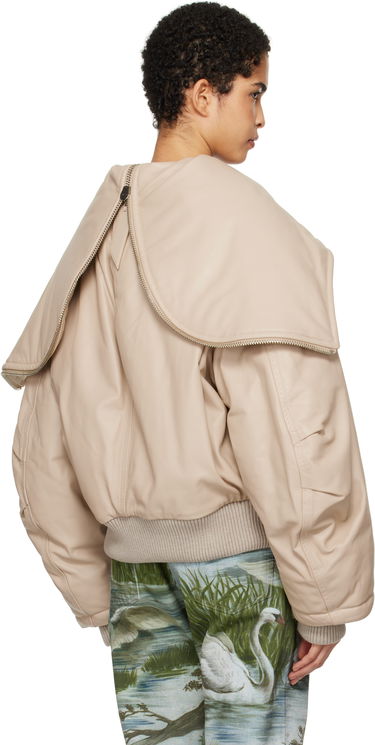 Bomber bunda The Attico The Attico Padded Leather Bomber Jacket Béžová | 250WCB00062 LBT128AA, 2