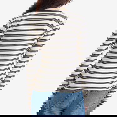 Tričko GANNI GANNI Striped Long Sleeve T-Shirt Béžová | T4145-683, 3
