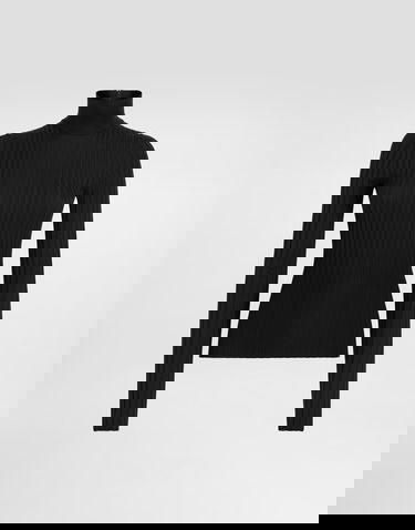 Sveter Dolce & Gabbana Dolce & Gabbana Ribbed Wool Zip Turtleneck Pullover Čierna | FXW61TJDVE7N0000, 0