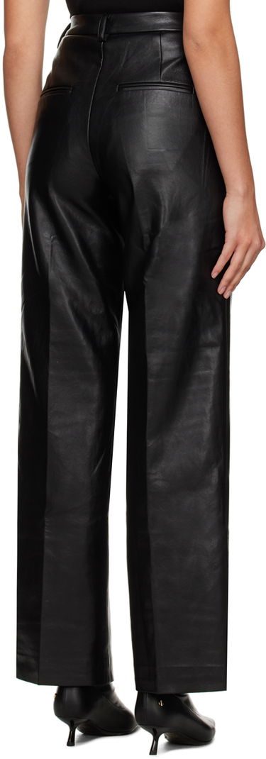 Nohavice Anine Bing Faux Leather High-Waisted Pants Čierna | A-03-3334-000B, 2
