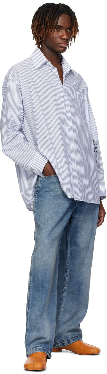 Košeľa Maison Margiela MM6 Maison Margiela Asymmetric Striped Poplin Shirt Modrá | SH0DT0014 M35251, 3