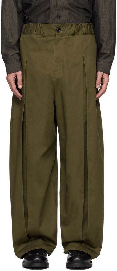 Nohavice sage NATION Sage Nation Box Pleat Trousers Zelené | S011 BOX PLEAT TROUSER, 0