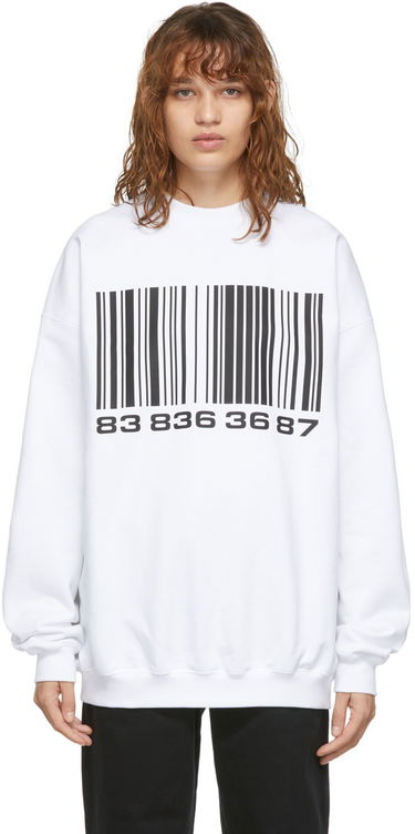 Mikina VETEMENTS VTMNTS Big Barcode Sweatshirt Biela | VL12TR100W, 0