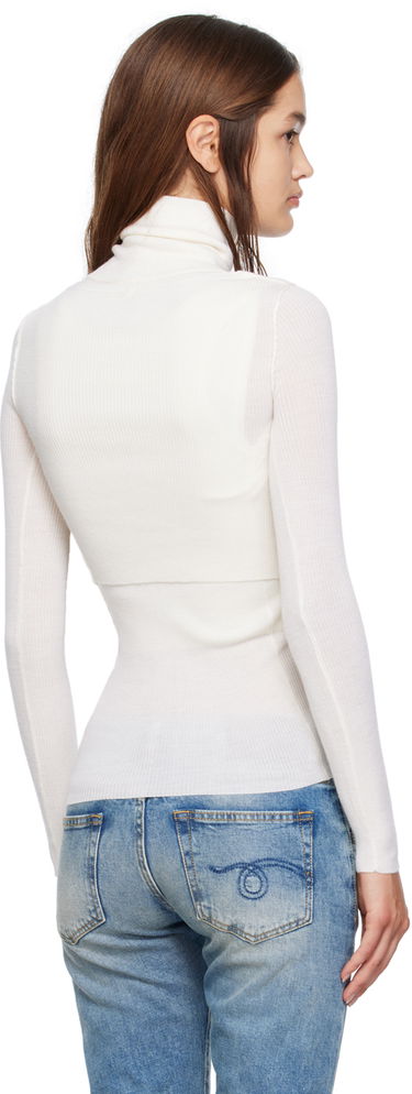 Sveter R13 R13 Layered Turtleneck Top Biela | R13WY163-Y032A, 2