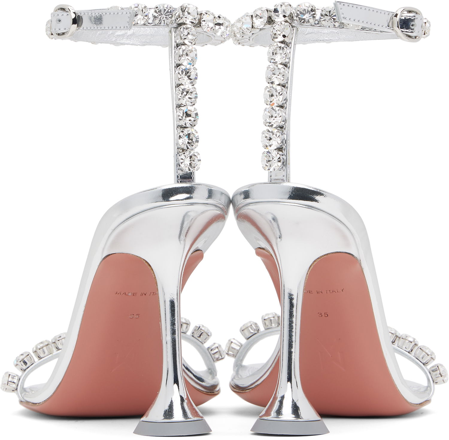 Šaty Amina Muaddi Amina Muaddi Gigi 95 Heeled Sandals Metalická | GIGI SANDAL 95, 1
