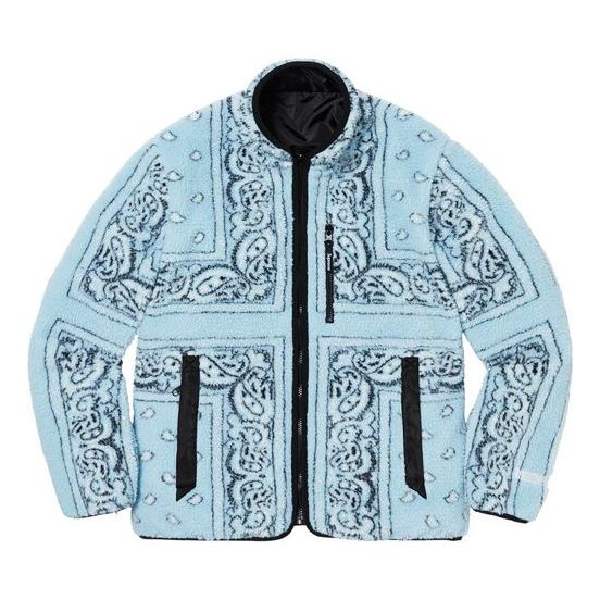 Mikina Supreme Reversible Bandana Fleece Jacket Modrá | SUP-FW19-343