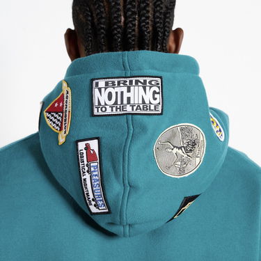 Mikina Pleasures Worms Hoodie Tyrkysová | P23F022-GREEN, 6