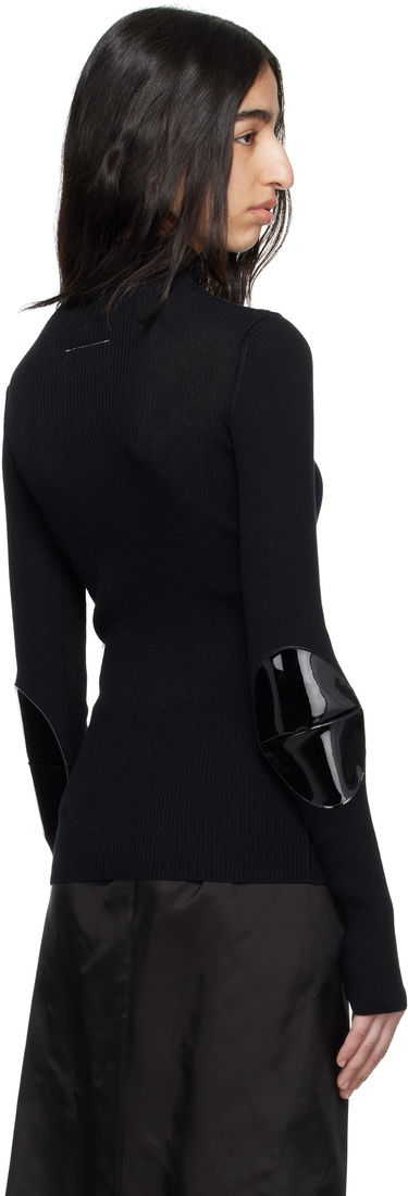 Sveter Maison Margiela MM6 Maison Margiela Elbow Patch Ribbed Turtleneck Top Čierna | S62HA0094 M13126, 2