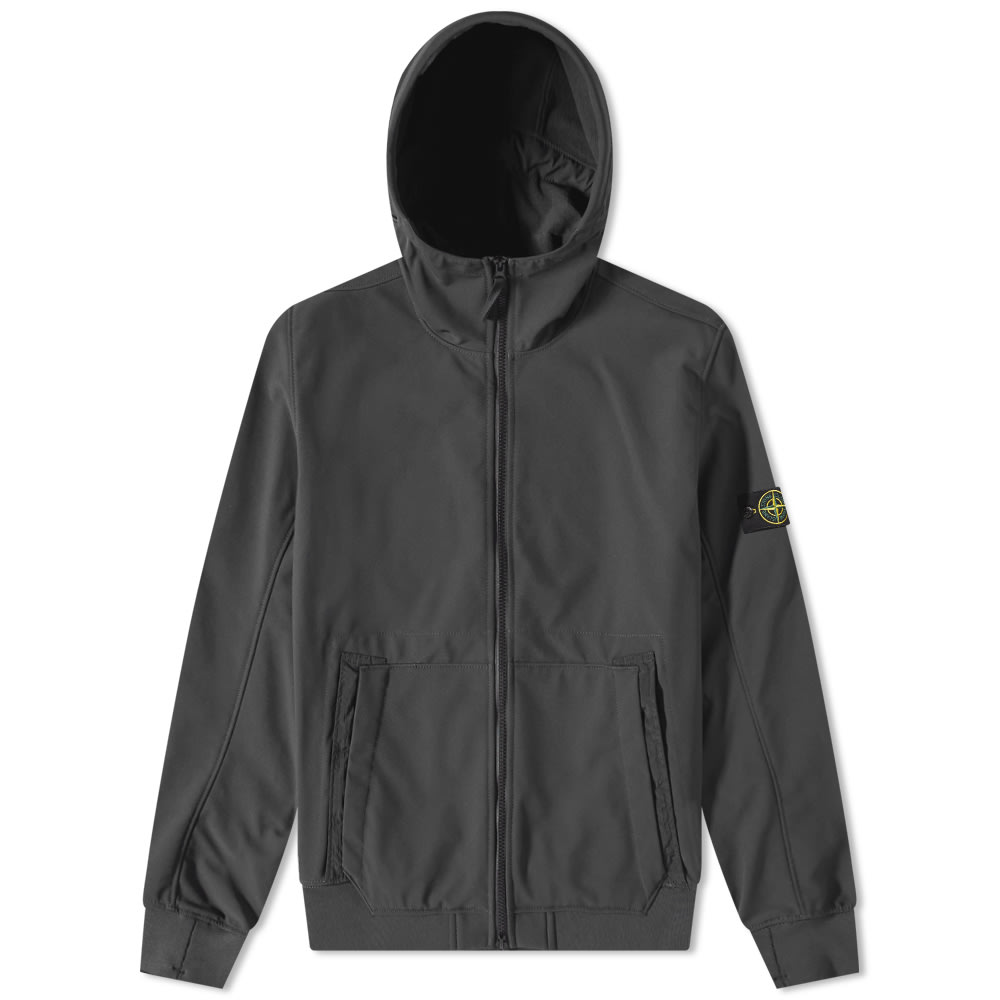 Vetrovka Stone Island Soft-Shell Hooded Jacket Čierna | 7715Q0122-V0029, 0