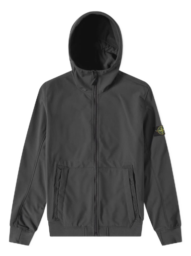 Vetrovka Stone Island Soft-Shell Hooded Jacket Čierna | 7715Q0122-V0029