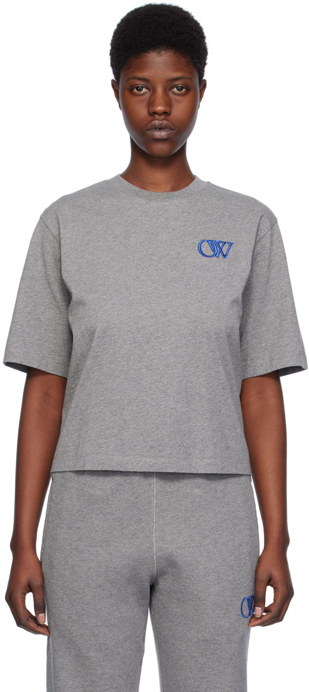 Tričko Off-White Ow Basic T-Shirt Šedá | OWAA124S24JER0060846, 0