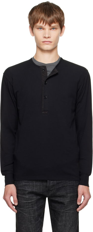 Sveter Tom Ford TOM FORD Stretch Rib Henley Čierna | JHL019-JMC067, 0