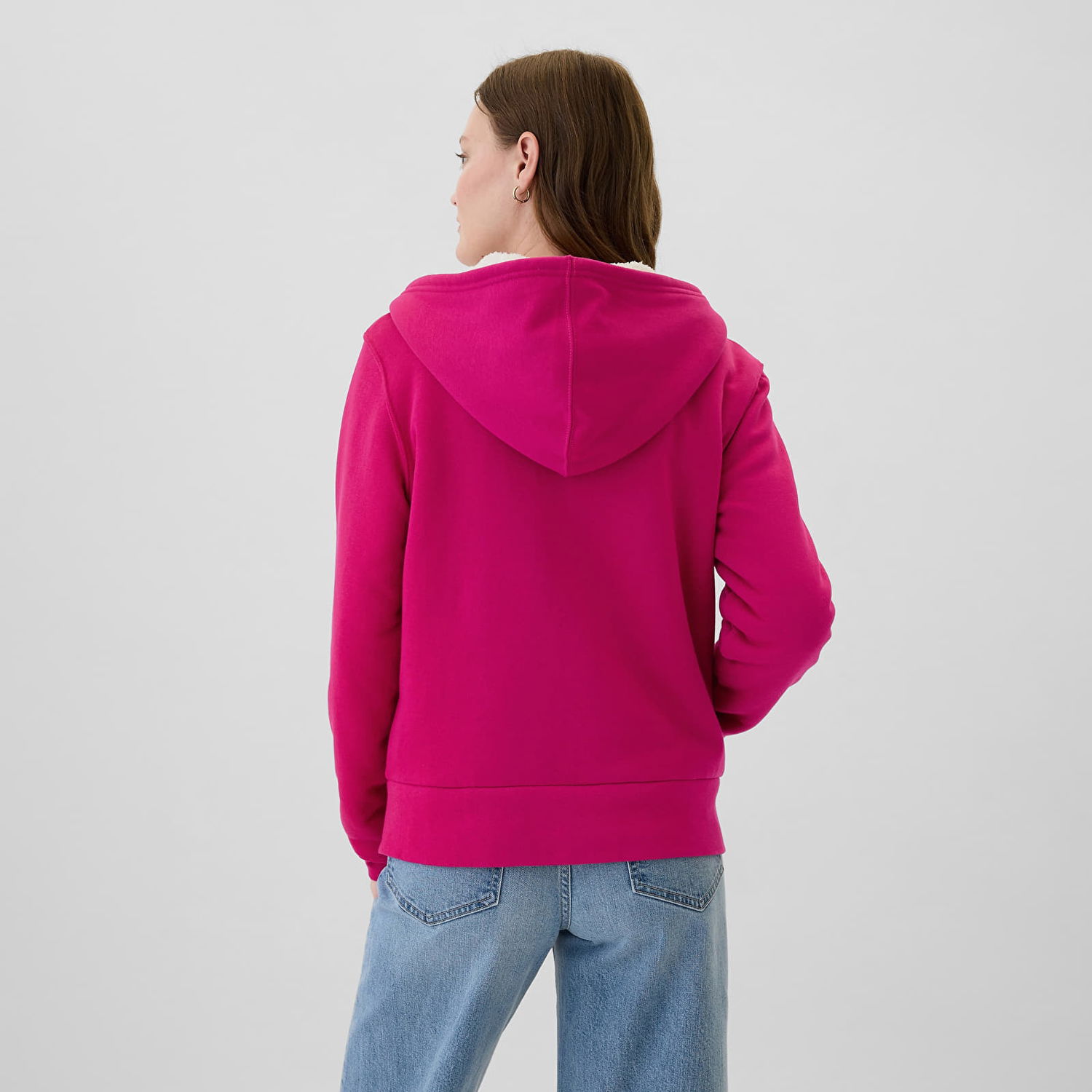 Mikina GAP Logo Sherpa Fullzip Hoodie Bright Beet Ružová | 498594-01, 1