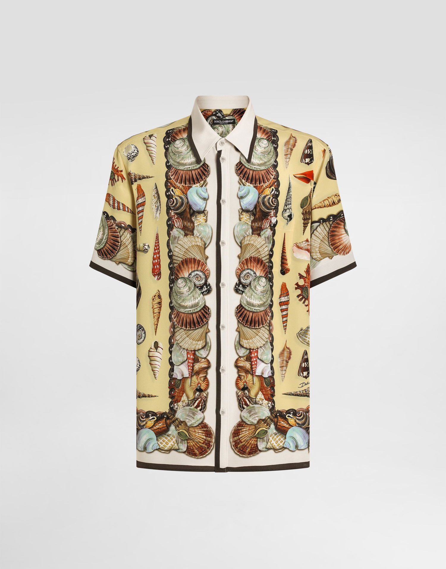 Košeľa Dolce & Gabbana Dolce & Gabbana Shell-Print Crêpe Hawaii Shirt Žltá | G5LG9THI1ZDHG5PO, 0