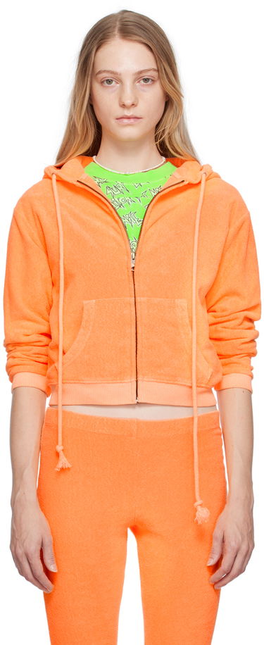 Mikina ERL Cropped Zip Hoodie Oranžová | ERL06T110, 0