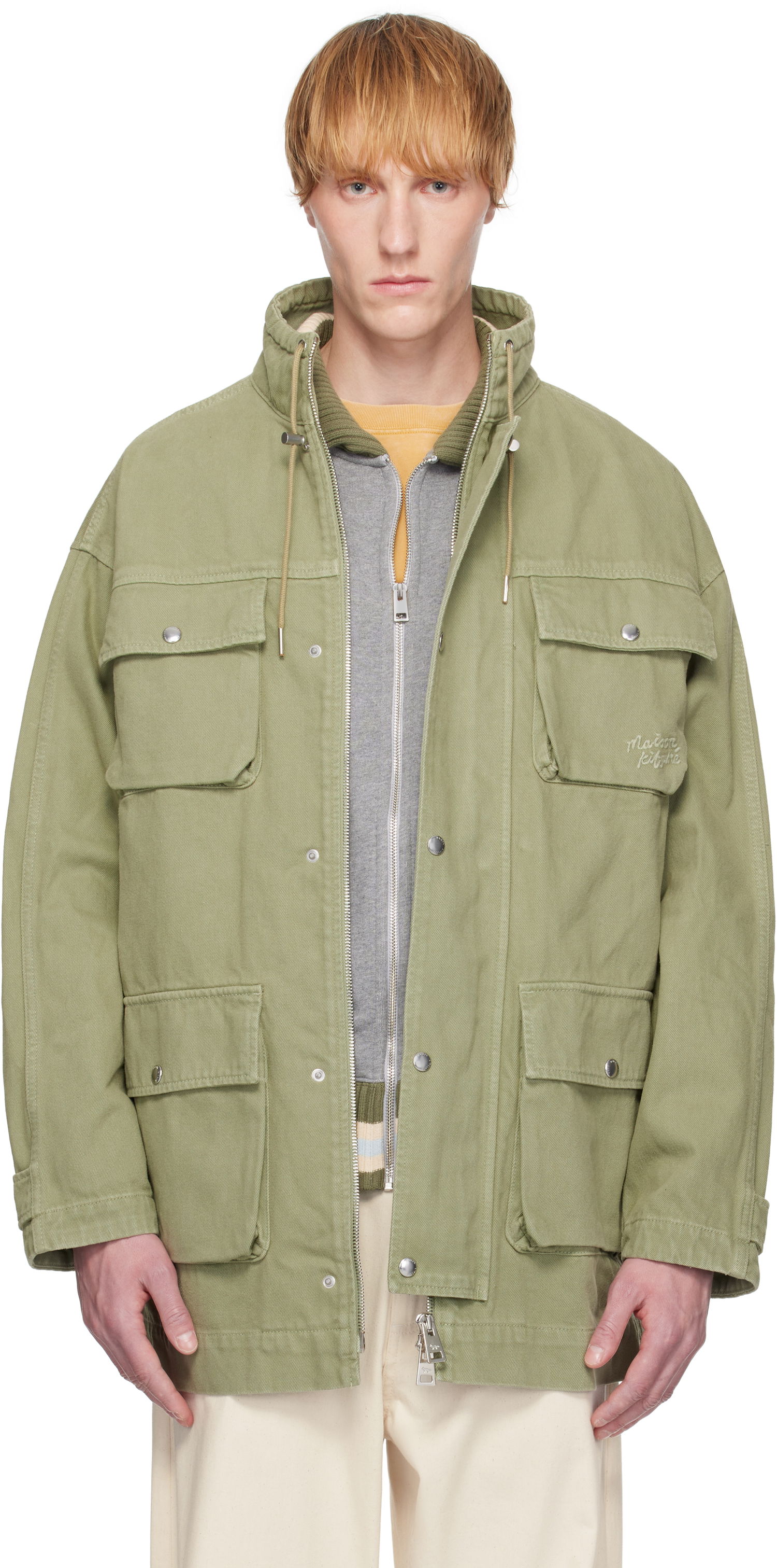 Parka MAISON KITSUNÉ Maison Kitsuné Cotton Denim Parka Zelené | OM02206WD4012, 0