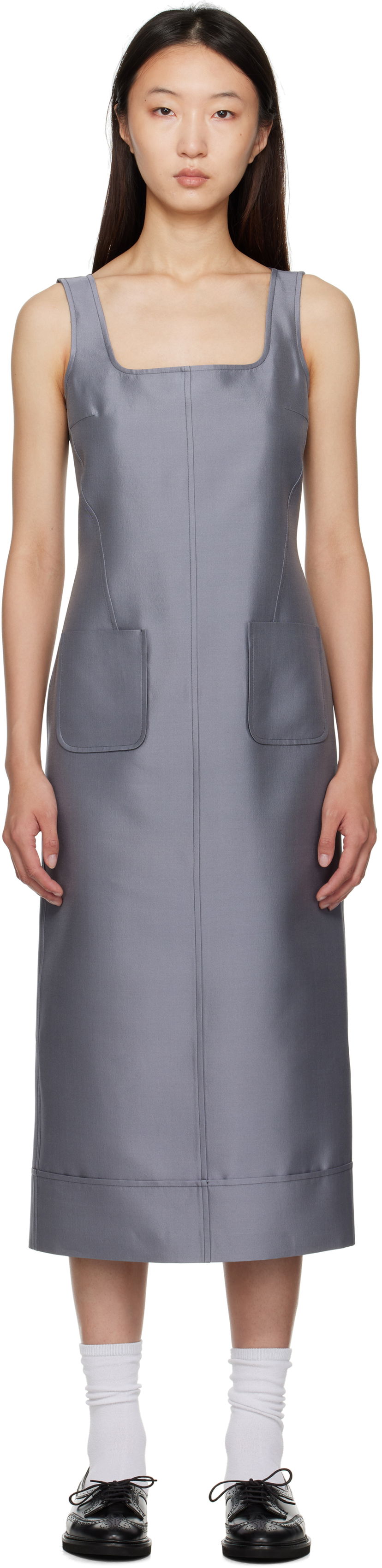 Šaty Thom Browne Thom Browne Column Maxi Dress Šedá | FDSF20A-F0989