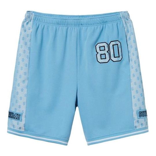 Šortky Supreme Supreme Monogram Embroidered Sports Shorts Modrá | SUP-SS18-422