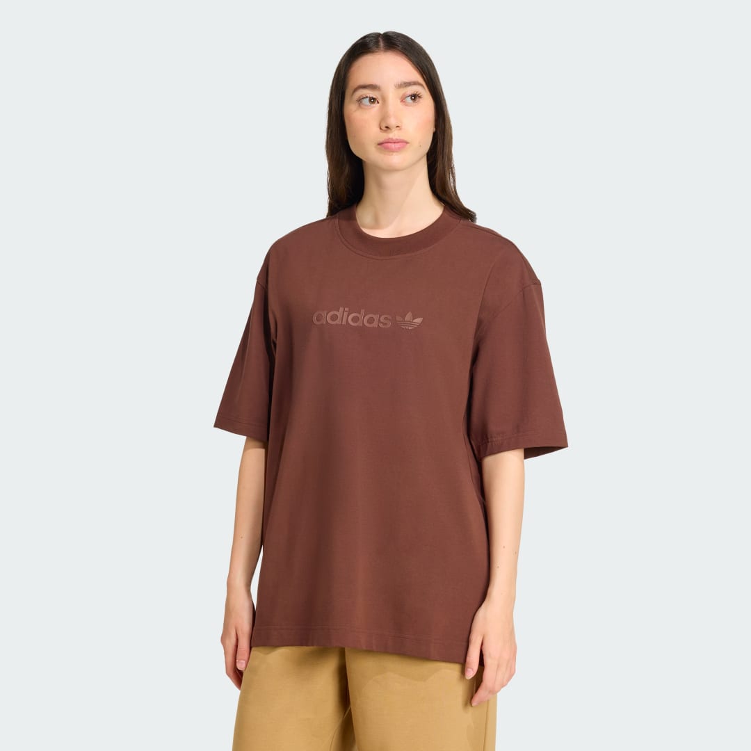 Tričko adidas Performance Essentials Linear Oversized T-Shirt Hnedá | JX5536, 0