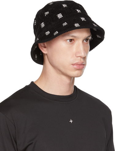 Klobúk R13 R13 Corduroy Allover Logo Bucket Hat Čierna | R13WA026-R153B, 1