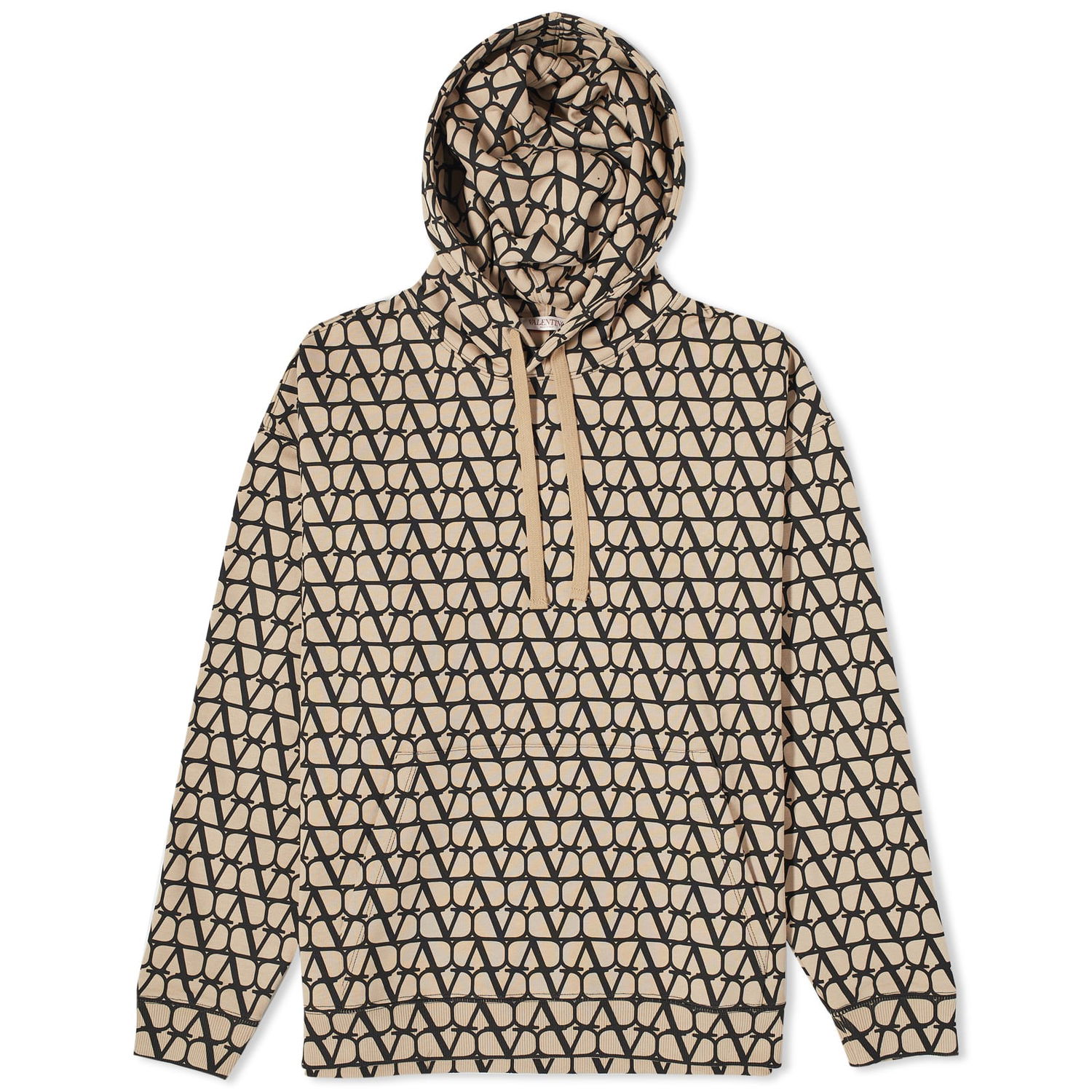 Mikina Valentino Monogram Popover Hoodie Beige/Black Béžová | 3V3MF25R9KD-MYL, 0