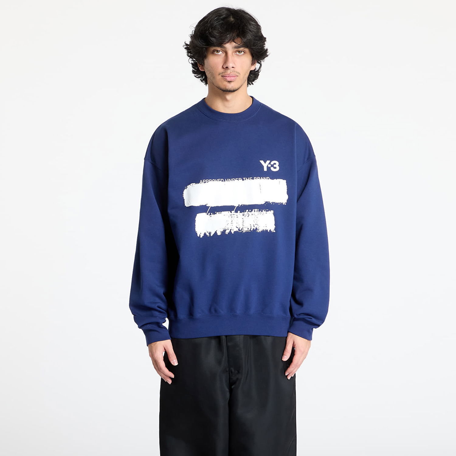 Mikina Y-3 Y-3 Graphic Crew Sweatshirt Navy | JM3232, 0
