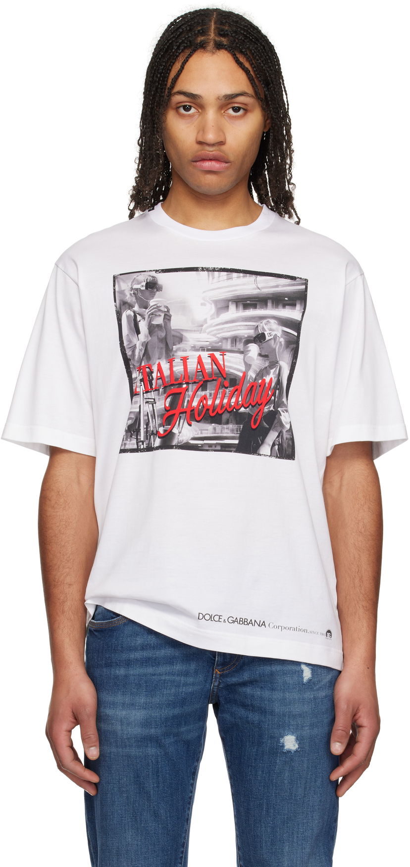 Tričko Dolce & Gabbana Dolce&Gabbana 'Italian Holiday' Print Cotton T-Shirt Biela | G8PN9TG7O4T