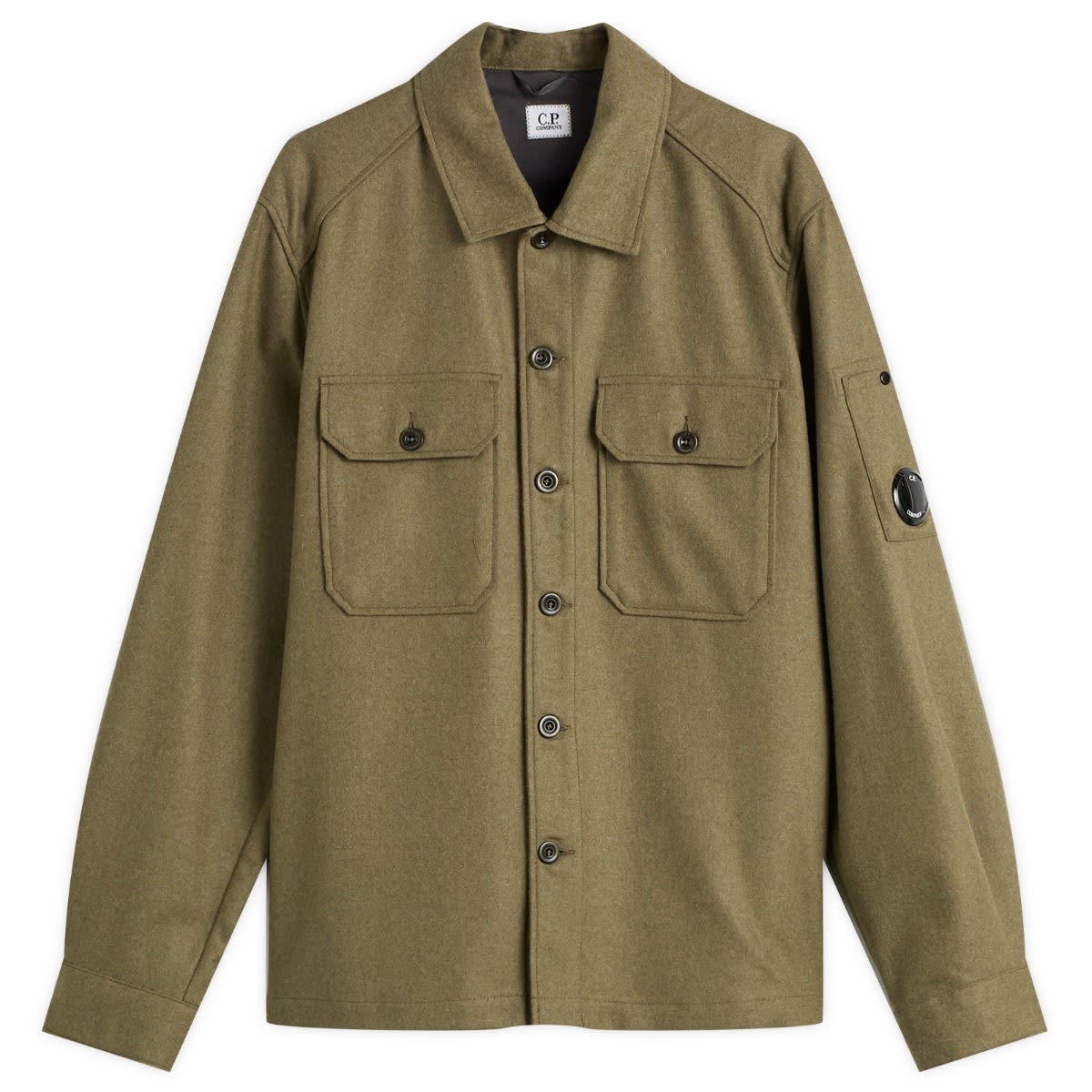 Košeľa C.P. Company C.P. Company Felt Lens Overshirt Zelené | 19CMOS271A-110498A-652, 1