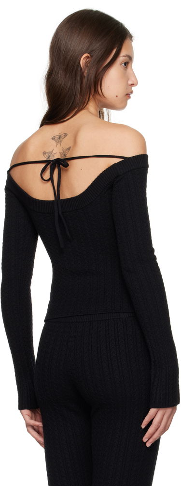 Sveter GUIZIO Guizio Mia Off-the-Shoulder Knit Top Čierna | H24107S047, 2