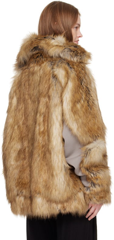 Bunda Ottolinger Ottolinger Oversized Furry Multiline Jacket Hnedá | 109-701709-01, 2