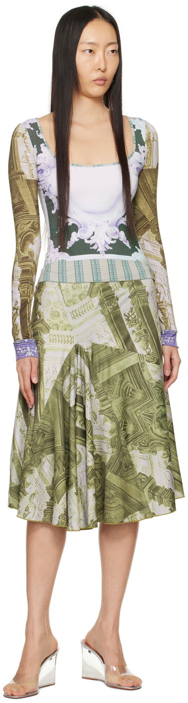 Tričko Miaou Miaou Victoire Print Long Sleeve T-Shirt Zelené | 7116TJBEMB, 3