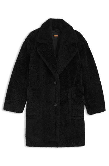 Kabáty BOSS Teddy coat with adjustable collar Čierna | 50548583