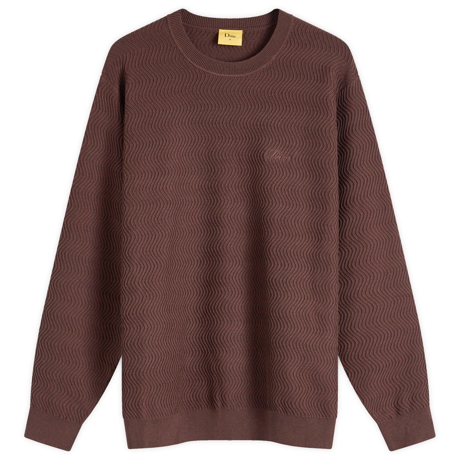Sveter Dime Wave Cable Knit Jumper Vínová | DIMEFA248CHO, 0
