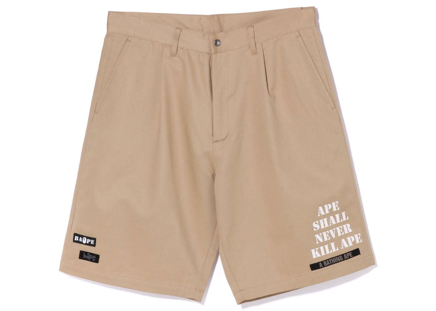 Šortky BAPE Multi Motif Leather Pocket Chino Shorts Béžová | 1I80-153-006, 0