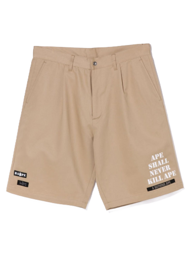 Šortky BAPE Multi Motif Leather Pocket Chino Shorts Béžová | 1I80-153-006