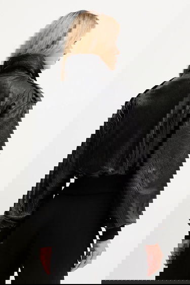 Bomber bunda STAND STUDIO Stand Studio Ciara Oversized Leather Bomber Jacket Čierna | 66526.7970, 2