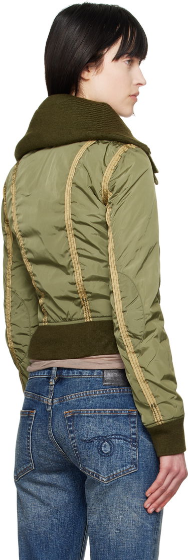 Bomber bunda R13 R13 High Neck N2B Shrunken Bomber Jacket Zelené | R13WR348-R448B, 2