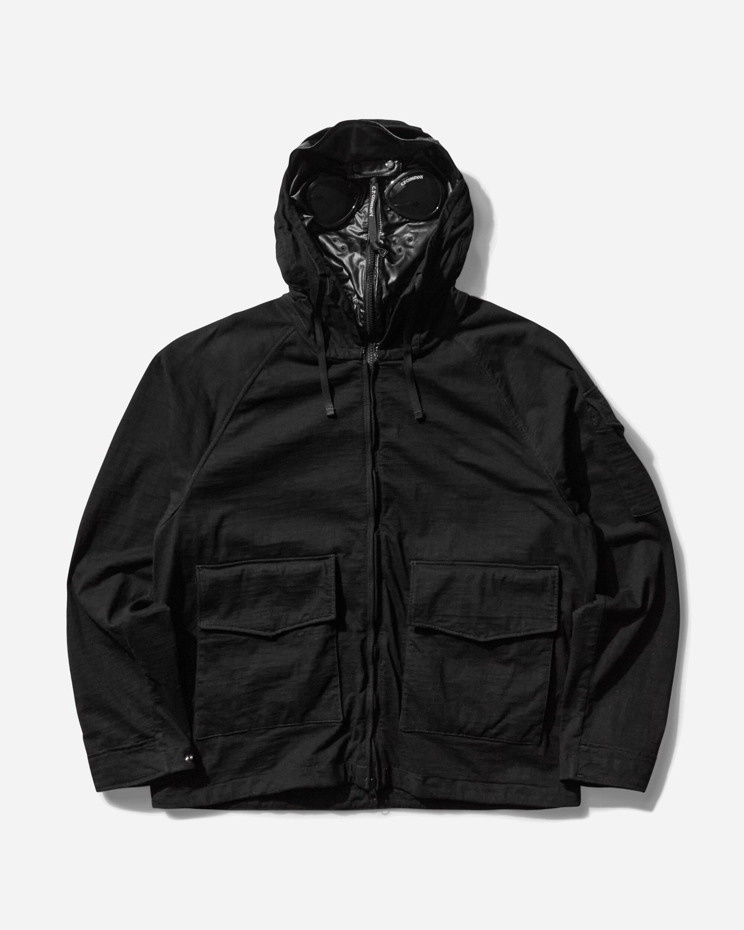 Vetrovka C.P. Company Knitted Nylon Jersey Explorer Jacket Čierna | 18CMOW223A-110320G 999, 1