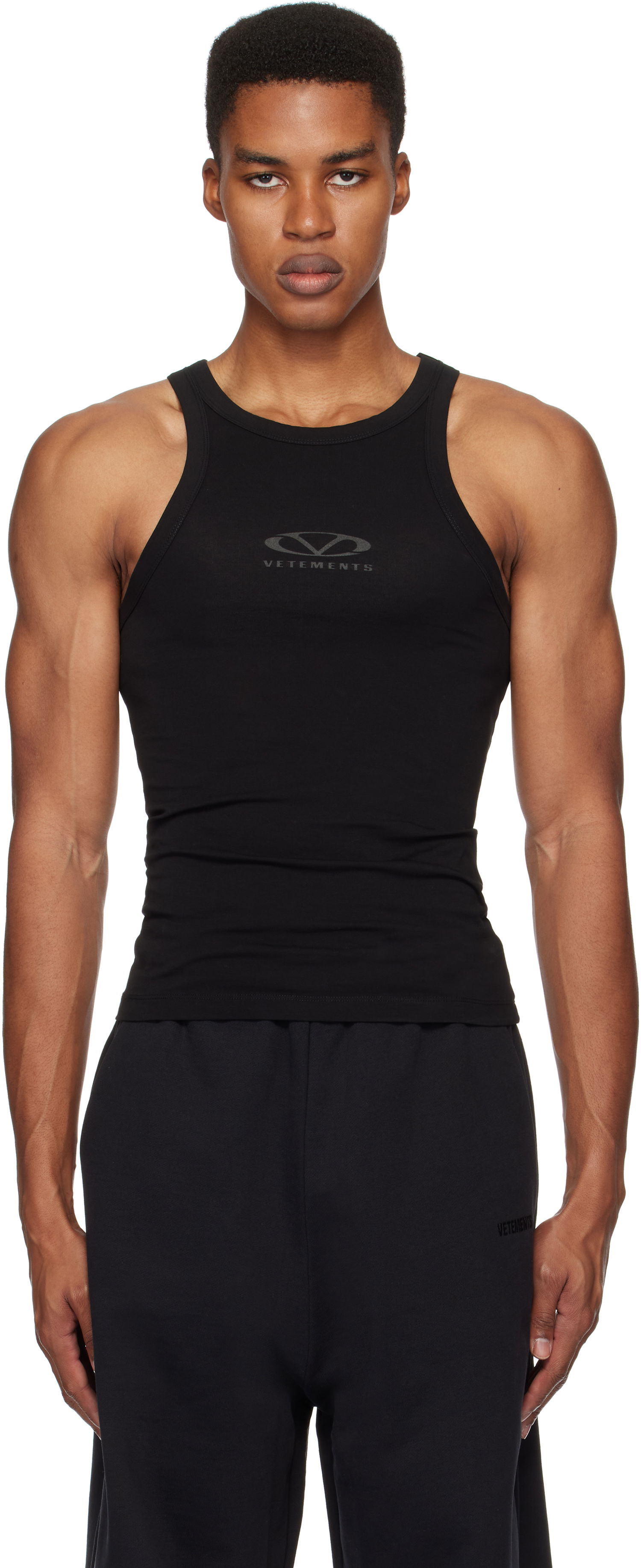 Tielko VETEMENTS Oval Logo Tank Top Čierna | UA66TO600BB, 0