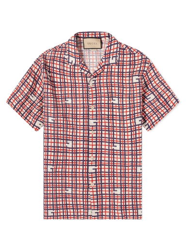 Košeľa Gucci G Tartan Vacation Shirt Red Červená | 742706-ZAN3K-6359