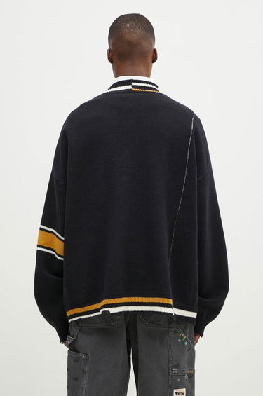 Sveter Ambush Destroyed Rib Knit V-Neck Sweater Čierna | BMHD003F24KNI0011010, 2
