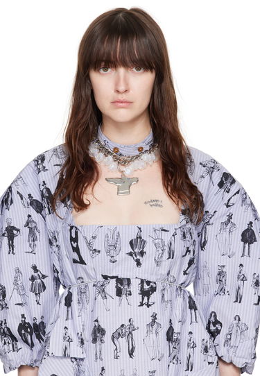 Náhrdelník Chopova Lowena Pearly Pup Chain Necklace Metalická | 6528, 1