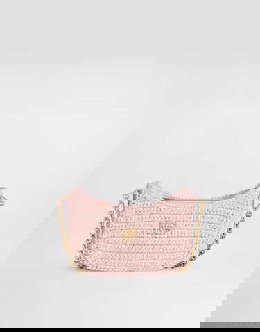 Taška cez rameno Dolce & Gabbana Dolce & Gabbana DG Girlie Crochet Raffia Shoulder Bag Ružová | EB0262AX32180400, 0