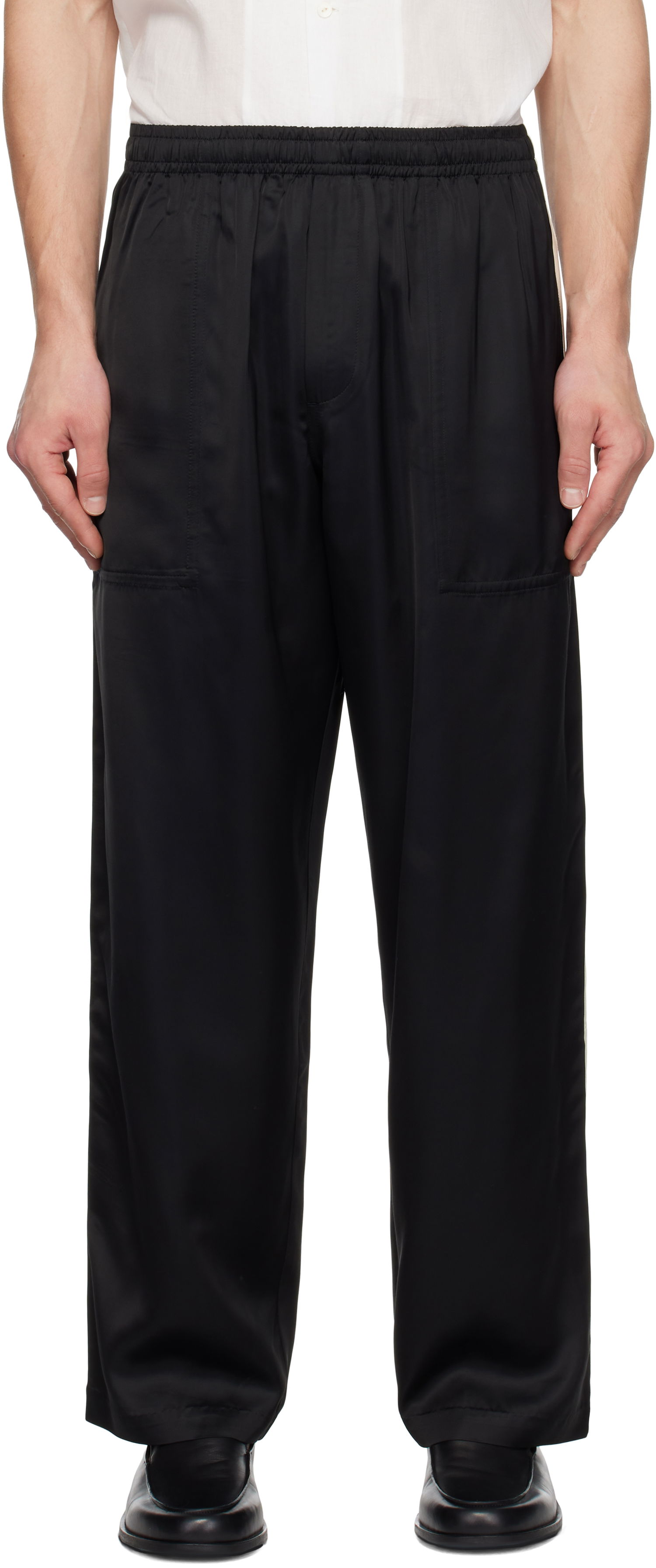 Nohavice Bode Satin Track Pants Čierna | MRF24BT024, 0