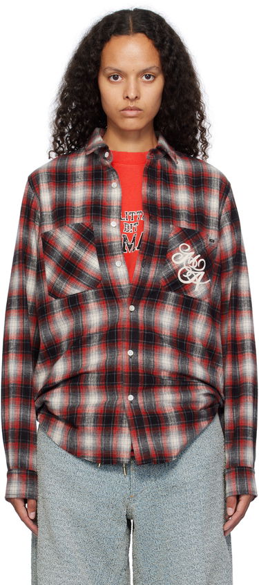 Košeľa AMIRI Amiri Swirl Flannel Shirt Červená | AMSTFL1007, 0
