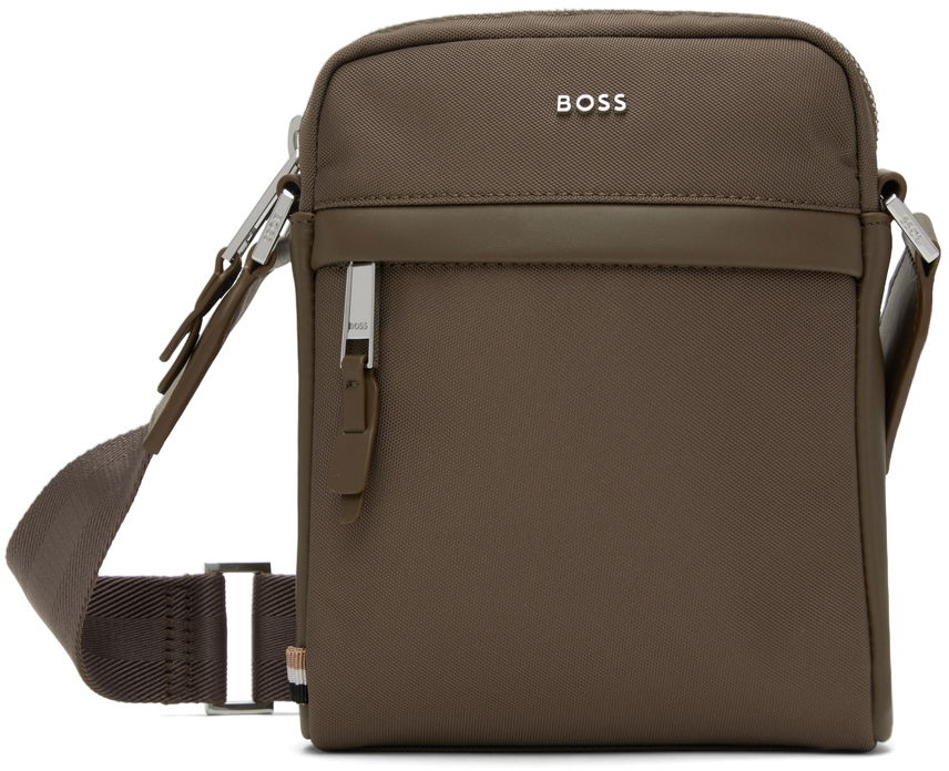 Taška cez rameno BOSS BOSS Canvas Reporter Bag Zelené | 50536491, 0