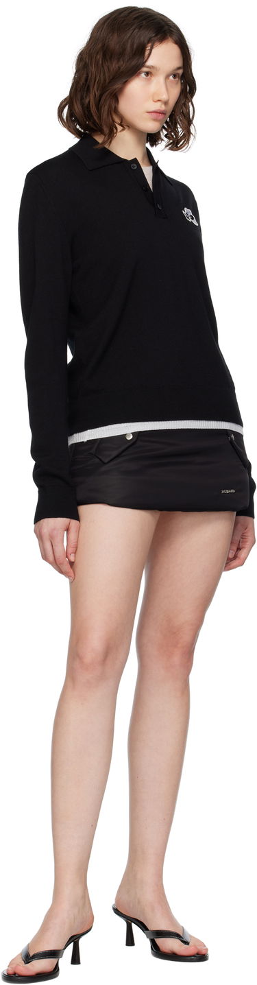 Polo tričko We11done We11done Wool Polo with Logo Patch Čierna | WD-KT2-25-680-W-BK, 3